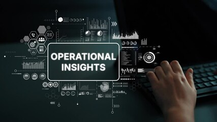 Poster - Operational Insights: Data Analysis Visualization with Charts, Graphs, and Technology Interface Display. Asymptotic smart data analytic.