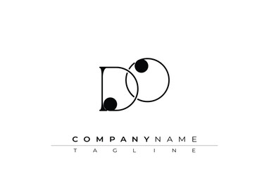 Fototapete - DO Typography Logo Design. Stylish monogram design depiction featuring the letters D and O combined in an artistic signature style, delivering a unique and creative visual representation.