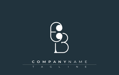 Fototapete - EB Typography Logo Design. Stylish monogram design depiction featuring the letters E and B combined in an artistic signature style, delivering a unique and creative visual representation.