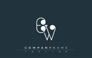 Fototapete - EW Typography Logo Design. Stylish monogram design depiction featuring the letters E and W combined in an artistic signature style, delivering a unique and creative visual representation.