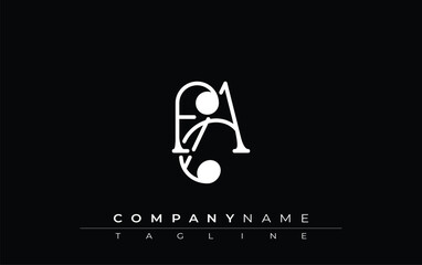 Fototapete - FA Typography Logo Design. Stylish monogram design depiction featuring the letters F and A combined in an artistic signature style, delivering a unique and creative visual representation.