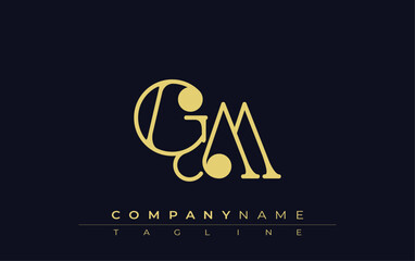 Fototapete - GM Typography Logo Design. Stylish monogram design depiction featuring the letters G and M combined in an artistic signature style, delivering a unique and creative visual representation.