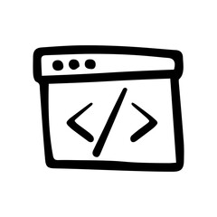 Website coding doodle vector icon