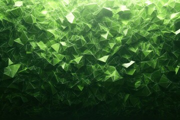 Fototapete - Luminous Green Geometric Abstract Background