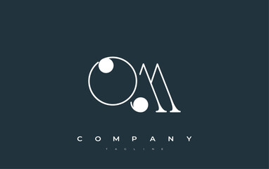 Fototapete - OM Typography Logo Design. Stylish monogram design depiction featuring the letters O and M combined in an artistic signature style, delivering a unique and creative visual representation.