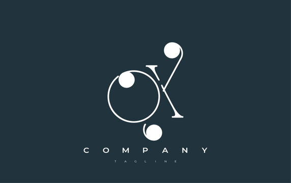 OX Typography Logo Design. Stylish monogram design depiction featuring the letters O and X combined in an artistic signature style, delivering a unique and creative visual representation.
