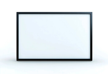 blank white screen in black frame isolated on white background
