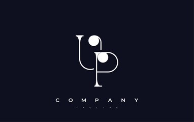 Fototapete - UP Typography Logo Design. Stylish monogram design depiction featuring the letters U and P combined in an artistic signature style, delivering a unique and creative visual representation.