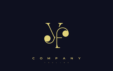 Fototapete - YF Typography Logo Design. Stylish monogram design depiction featuring the letters Y and F combined in an artistic signature style, delivering a unique and creative visual representation.