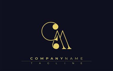 Fototapete - CM Typography Logo Design. Stylish monogram design depiction featuring the letters C and M combined in an artistic signature style, delivering a unique and creative visual representation.