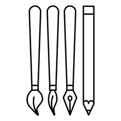 Poster - Paintbrush paint brush Line Icon