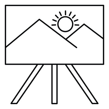 Landscape black Painting icon design