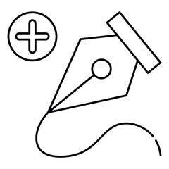 Poster - Fountain Pen nib glyph Icons