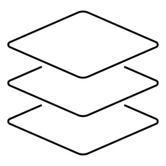 Poster - Three layer black solid icon