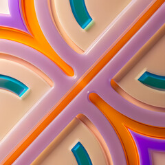 Wall Mural - Abstract glossy warm orange shades background, glass surface, flowing colorful wallpaper.