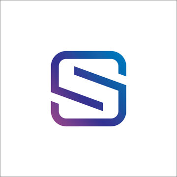 initial S mono line logo vector designs