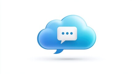 Poster - Cloud icon featuring a speech bubble, symbolizing communication and messaging in a digital context.