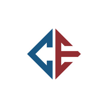 initial CE square logo vector template