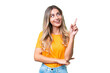 © luismolinero - Young Uruguayan woman over isolated background pointing up a great idea