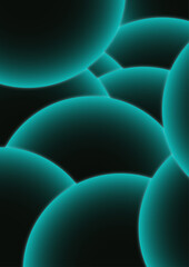 Leinwandbilder - Abstract  futuristic background composed of layered, overlapping semi-circular dome shapes with glowing cyan-blue edges. Arc or shell with smooth neon-like gradient with soft, luminous glow effect.