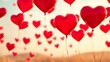 © Active Abdur Rouf - Red Heart Balloons Floating in a Sunny Sky A Celebration of Love and Romance