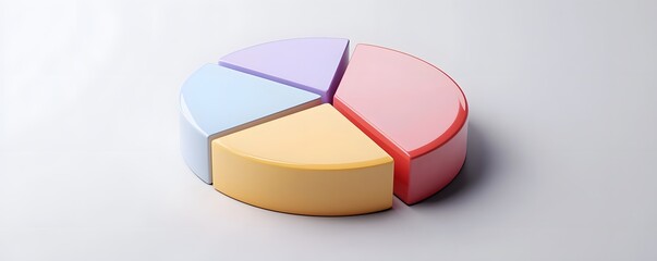 Poster - A colorful pie chart with four segments on a clean white background, illustrating data representation for presentations, reports, and analytics in business contexts.