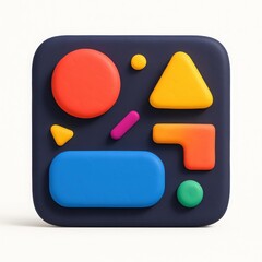Poster - Colorful Geometric Shapes App Icon 3D Render