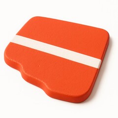 Poster - Orange Textured Pad with White Stripe on White Background