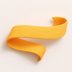 Poster - Swirling Yellow Fabric Ribbon on White Background