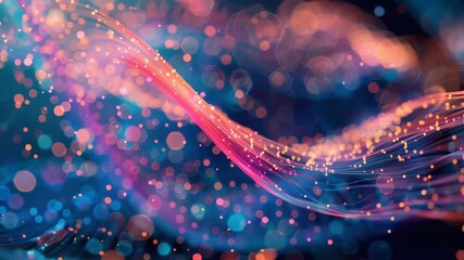  - Vibrant abstract light patterns flowing in a colorful wave design create a mesmerizing visual experience for relaxation and inspiration