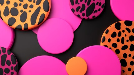 Aufkleber - Vibrant abstract circles art background, 3D rendering for graphic design projects