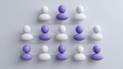 Poster - A beautiful arrangement of eggs on a white and purple background symbolizing agile organizational structure