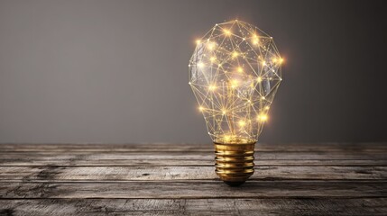 Poster - Business intelligence concept featuring lightbulb with data points representing innovative ideas and insights creation
