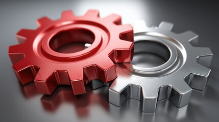 Poster - Business optimization icon concept featuring a wrench and gear symbolizing improvement and efficiency in operations