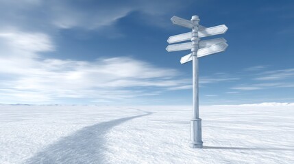 Poster - Business roadmap icon concept featuring a pathway with signposts to illustrate strategic business directions and goals