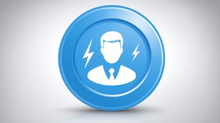 Poster - Dynamic change agent icon concept depicting lightning bolt striking through person symbolizing transformation and impact