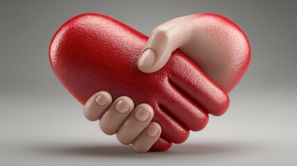 Poster - Conceptual illustration of a handshake inside a heart symbolizing client relationship building and trust