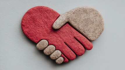Poster - Conceptual illustration of a handshake inside a heart symbolizing client relationship building and trust