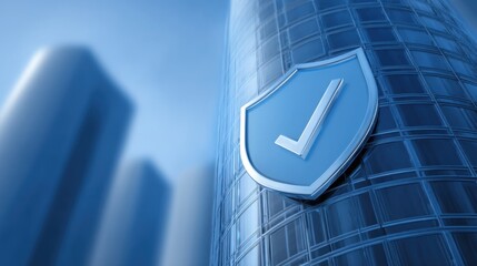Poster - Corporate governance icon concept featuring a shield icon within a structured framework representing business integrity and security