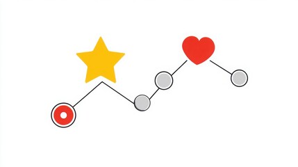 Poster - Culture metrics icon concept featuring a star chart with heart and flag icons representing organizational health metrics