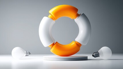 Poster - Venture-backed innovation cycles icon conceptualizing funding rounds for new ventures and startups in financial markets