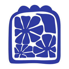 Fototapete - Matisse abstract flower art. Organic doodle shapes in trendy naive retro style. Contemporary posters and backgrounds. Floral botanic vector illustrations in blue colors.