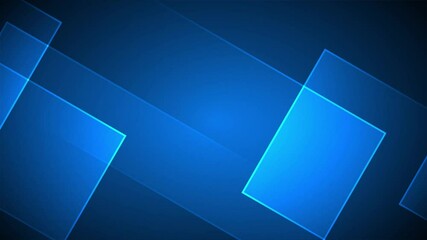 Poster - abstract animated background with glowing diagonal squares effect decoration in dark blue tones, per