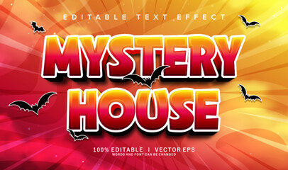 Poster - mystery house vector text effect with modern style design