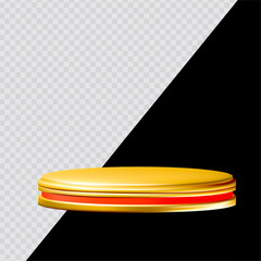 Wall Mural - Cartoon Chinese style gold empty podium. 3D render style on transparent background. For dark and bright backgrounds.