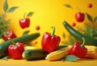© Yaroslava - colorful vegetables floating display fresh organic produce culinary concept cheerful vibrant background, rainbow, lgbtq, lgbt, pride, love, equality
