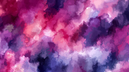Wall Mural - Black dark purple red burgundy wine magenta maroon plum watercolor water. 