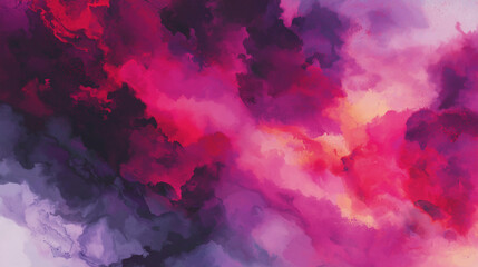Wall Mural - Black dark purple red burgundy wine magenta maroon plum watercolor water. 