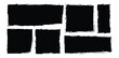 © Rovara Avora - Set of Rectangle Brush stroke, paint brush, grunge box. Black square shapes with brush borders on white background. Vintage grunge boxes for collage, text, sticker, poster design.