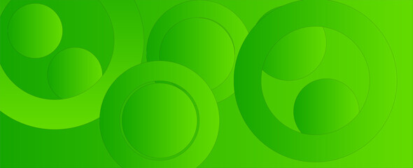 Poster - Abstract green background with circles. Dynamic shapes composition.vectors